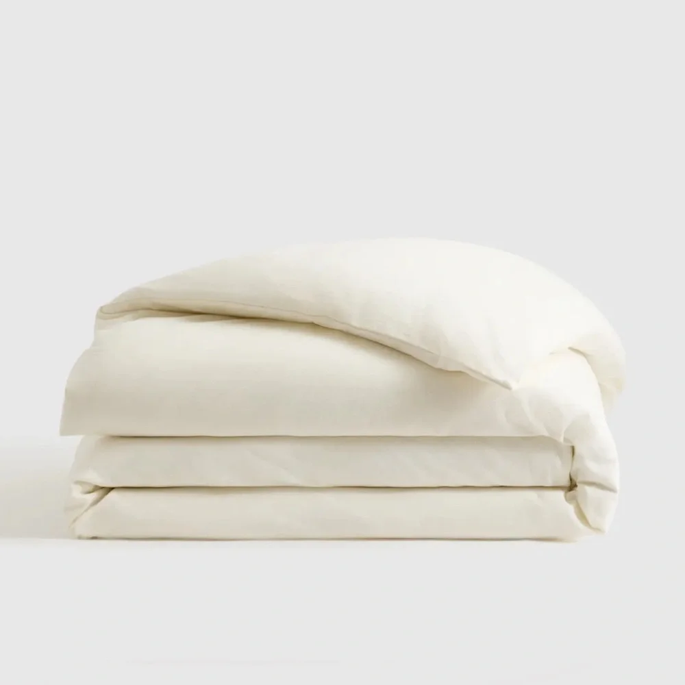 NWT Quince Luxury Organic Flannel Queen Duvet Cover in Ivory